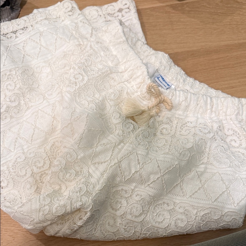 Mayoral Cream Lace Formal Kids Bottoms